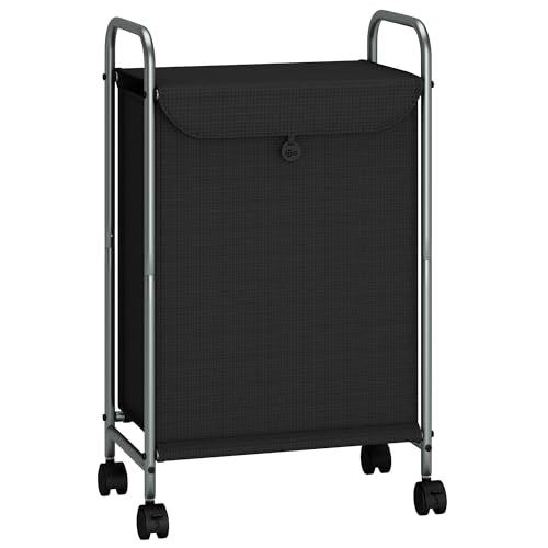 Rolling Laundry Hamper with Lockable Wheels, 1 Section