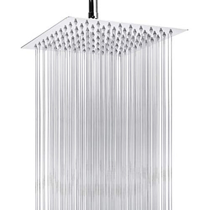HarJue High Pressure Rain Shower Head, Ultra-Thin Showerhead 304 Stainless Steel Waterfall Shower with Self-Clean Nozzles, Full Body Covering (8 Inch-Shower Head, Chrome)