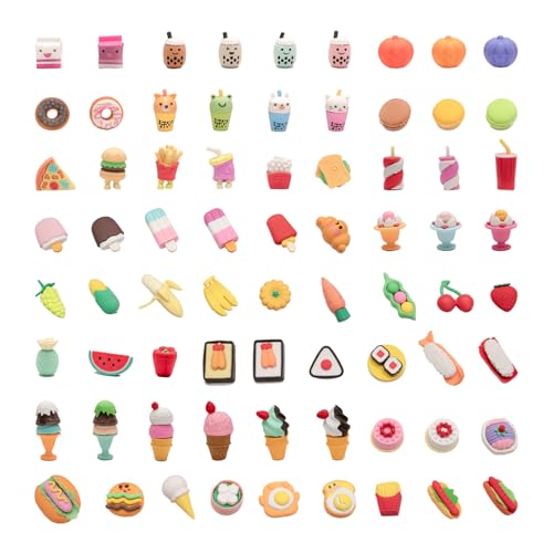 72 Pack 3D Food Erasers Kids Party Favors