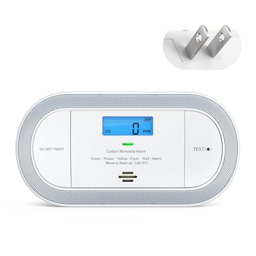 1 Pack Plug-in Carbon Monoxide Detector with Battery Backup