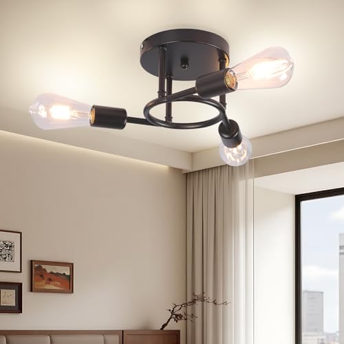 3-Light Sputnik Semi Flush Mount Ceiling Light E26
