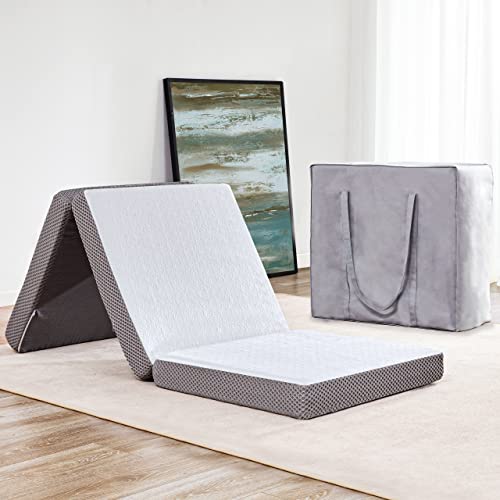 Tri-Fold Gel Memory Foam Folding Cot Mattress