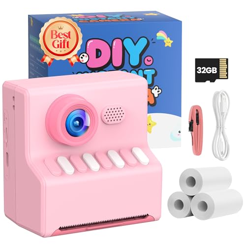 32GB Instant Print Kids Camera, 1080P HD, Gift Toy