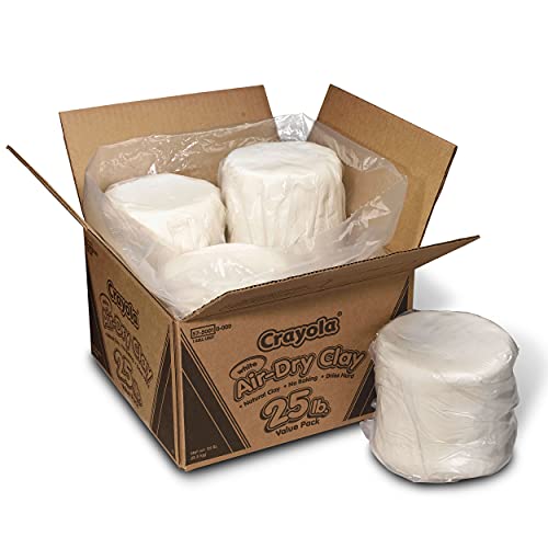 Crayola Air Dry Clay for Kids - White, Modeling Clay for Kids, Arts & Crafts, School Supplies for Classrooms & Teachers, 25lb