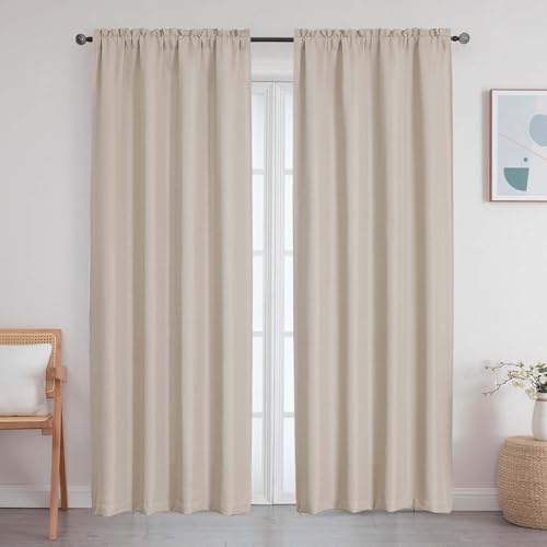 2 Pack Sheer Linen Textured Curtain Panels