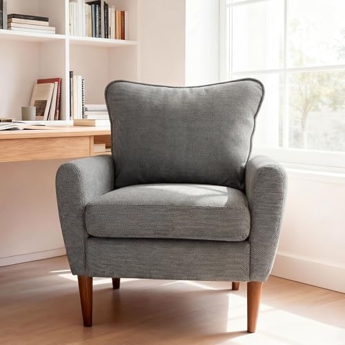 Mid-Century Upholstered Accent Chair with Pillow