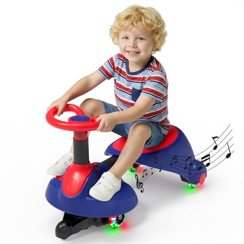 Electric Wiggle Ride-On Car with Music and Lights