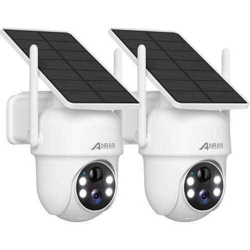 2 Pack Solar Security Cameras Wireless Outdoor 2K PTZ