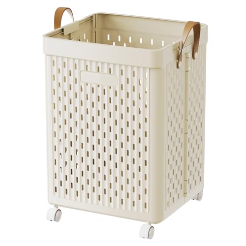 67L Collapsible Laundry Basket with Wheels