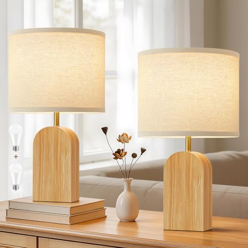 2 Pack Adjustable Color Temperature Bedside Table Lamps