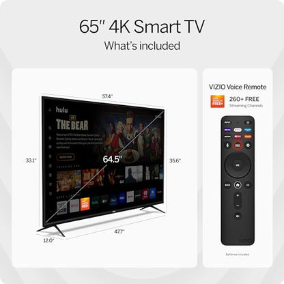 VIZIO 65-Inch V-Series 4K UHD LED Smart TV with Voice Remote, Dolby Vision, HDR10+, Alexa Compatibility, V655-J09, 2022 Model