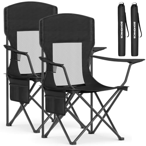 2 Pack SONGMICS High Back Folding Camping Chairs