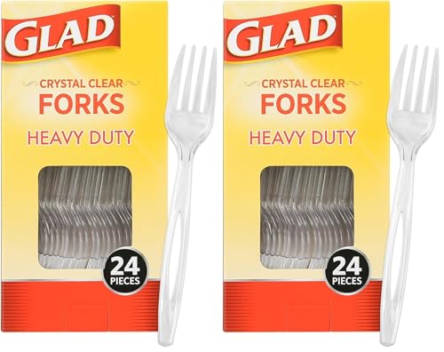 24 Count Glad Heavy Duty Disposable Plastic Forks