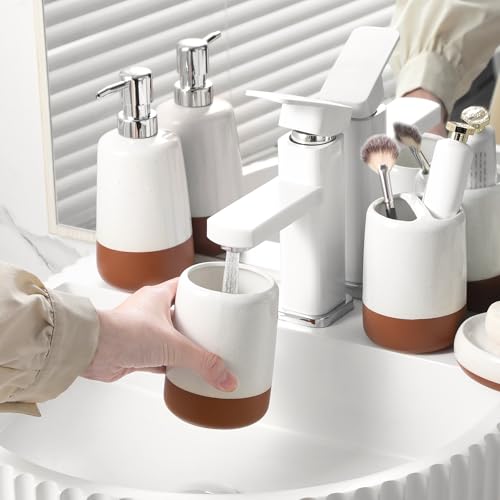 MALACASA 4-Piece Ceramic Bathroom Accessories Set