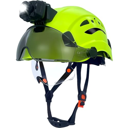 Hard Hat with Visor and Headlamp