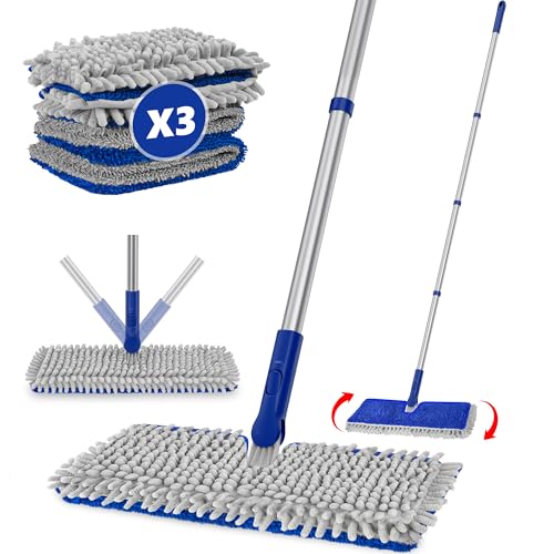 Microfiber Reversible Dust Mop with 3 Reusable Pads
