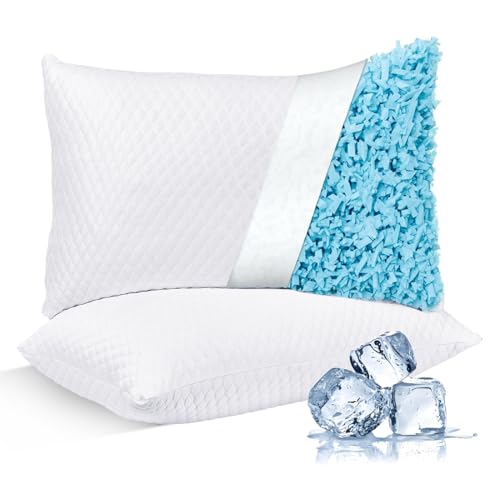 2 Pack Cooling Shredded Memory Foam Bed Pillows