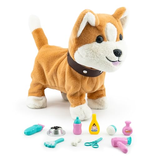 Interactive Walking Barking Remote Control Plush Dog Toy