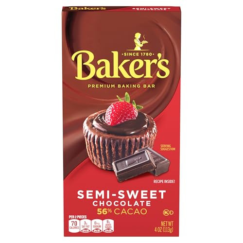 4 oz Baker's Semi-Sweet Chocolate Baking Bar 56% Cacao