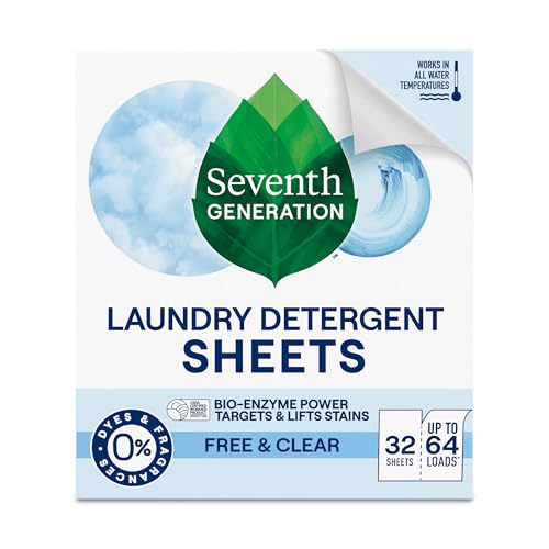 32 Count Seventh Generation Laundry Detergent Sheets Free Clear