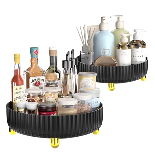 2 Pack Rotating Turntable Organizer Set