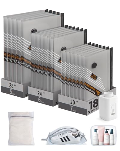 21 Pack Travel Vacuum Storage Bags with Pump