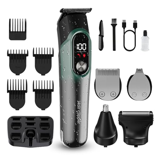 Cordless Waterproof 5-in-1 Beard Trimmer Grooming Kit