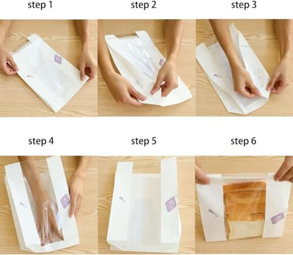 25Pcs Large Paper Bread Bags for Homemade Bread Sourdough Loaf Bread Bags with Stickers Bread Gifting Bags with Window Paper Bags for Bread Packing Storage (13.7 * 8.2 * 3.5 in)