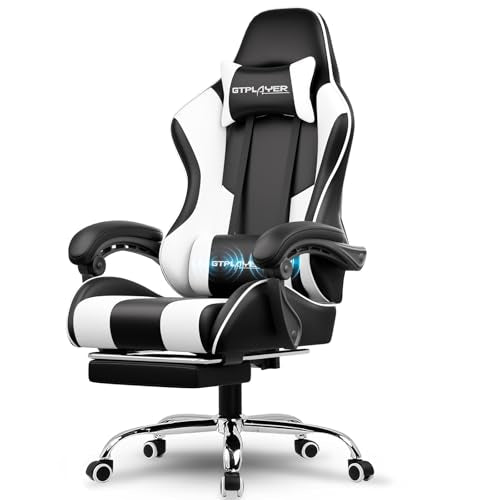GTPLAYER Gaming Chair with Footrest and Lumbar Support