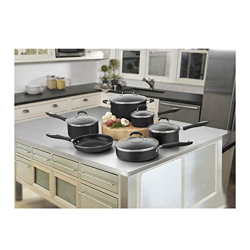 Cuisinart 11-Piece Nonstick Cookware Set, Black, 55-11BK