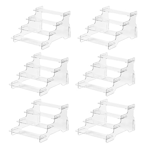 6 Pack Tiered Acrylic Display Risers Stand
