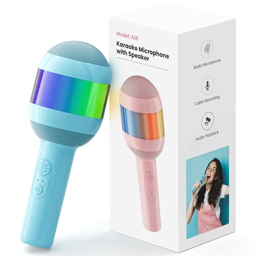 Bluetooth Karaoke Machine with Wireless Microphone and Lights