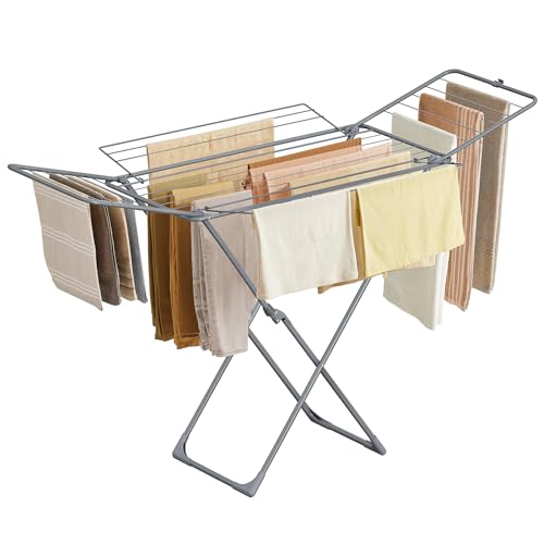 SONGMICS Foldable Heavy Duty Clothes Drying Rack