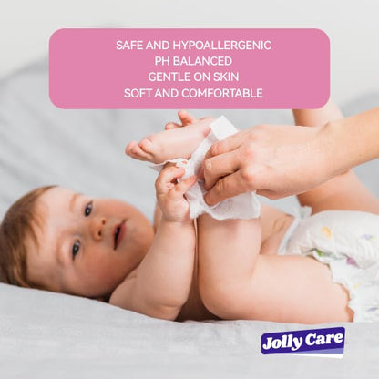 Jolly Care Hypoallergenic Baby Wipes, 240 Count