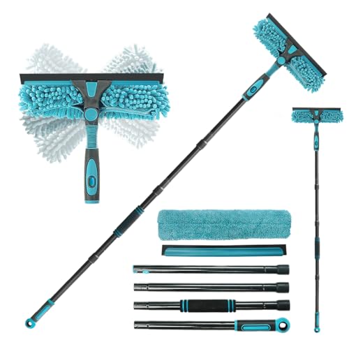 62" Extendable Window Squeegee and Scrubber Cleaning Tool