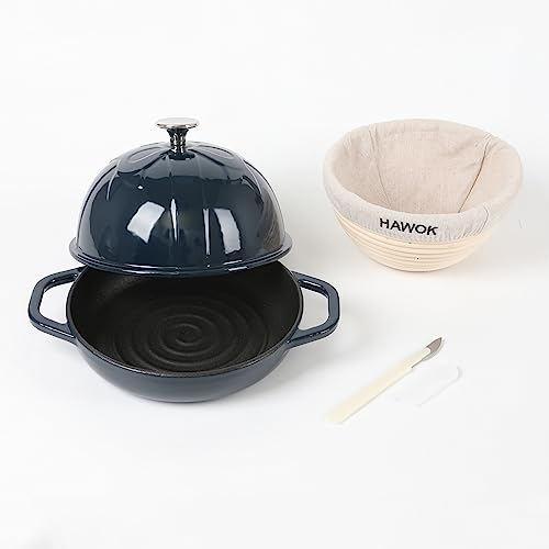 Cast Iron Bread Cloche with Proofing Basket Set