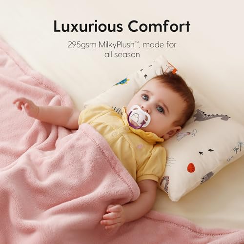 LITTLE SPUD Baby Blankets, Baby Blanket for Girls and Boys, Soft Milky Plush Blankets for Newborns and Toddlers, 40x40 Inch Large Square Baby Blanket, Perfect Newborn Gifts, Pink
