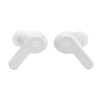 JBL Vibe Beam - True Wireless JBL Deep Bass Sound Earbuds, Bluetooth 5.2, Water & Dust Resistant, Hands-free call with VoiceAware, Up to 32 hours of battery life (White)