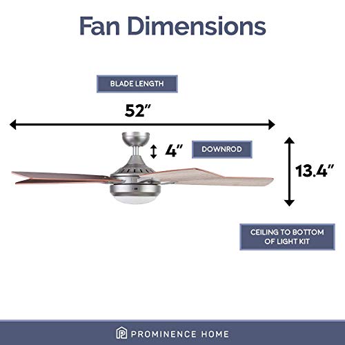 Prominence Home 52" Smart Ceiling Fan with Light
