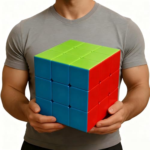 Large 3x3 Stickerless Magic Cube Puzzle