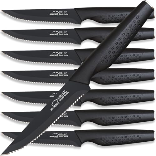 8 Piece Steak Knives Set Stainless Steel Serrated