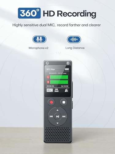 Fillman 64GB Voice Activated Recorder with Playback