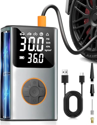 Portable Air Compressor 150PSI Bike Pump LCD Digital Gauge