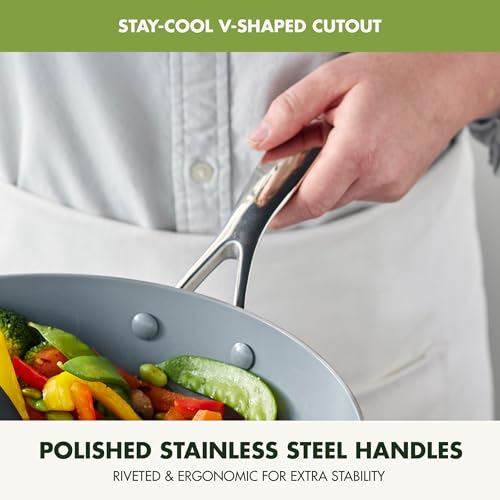 GreenPan 12" Tri-Ply Stainless Steel Wok with Lid