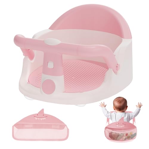 Baby Bath Seat with Mesh Cushion and Storage Bag