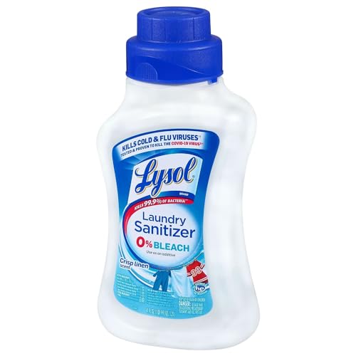 Lysol Laundry Sanitizer Additive, Sanitizing Liquid for Clothes and Linens, Eliminates Odor Causing Bacteria, Crisp Linen, 41oz