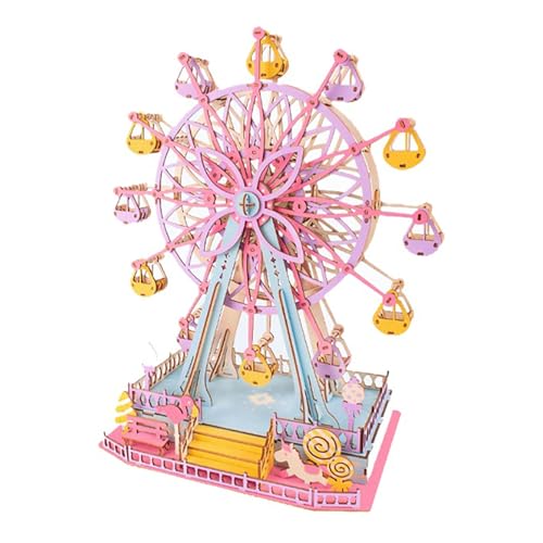 3D Wooden Ferris Wheel Puzzle Model Kit for Adults