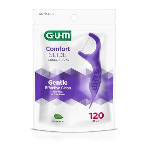 GUM Comfort Slide Floss Picks, Mint Flavor, 120ct