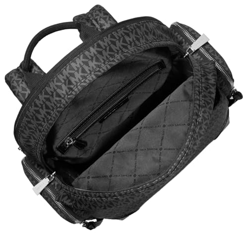 Michael Kors Large Black Backpack with Silver Hardware