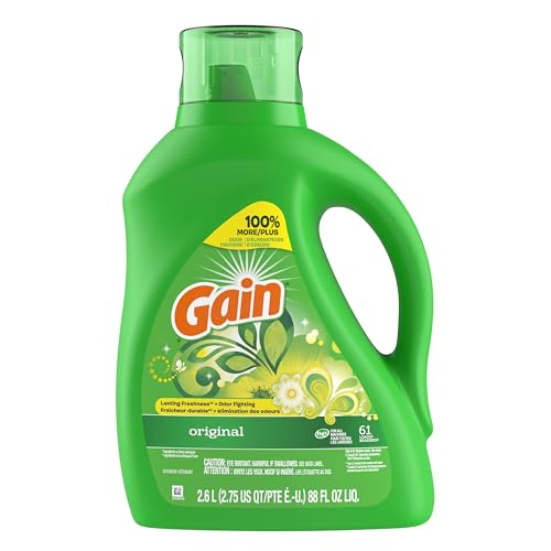 61 Loads Gain Liquid Laundry Detergent, Original Scent, 88 fl oz